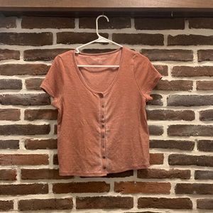 American Eagle Button Crop Top